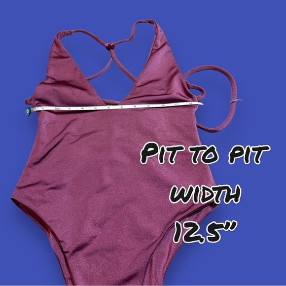 NWOT Jouse De Sable X REVOLVE Amber One Piece in metallic light plum. Size XS 🌴 - Picture 5 of 9